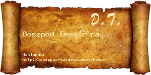 Doszpod Teodóra névjegykártya